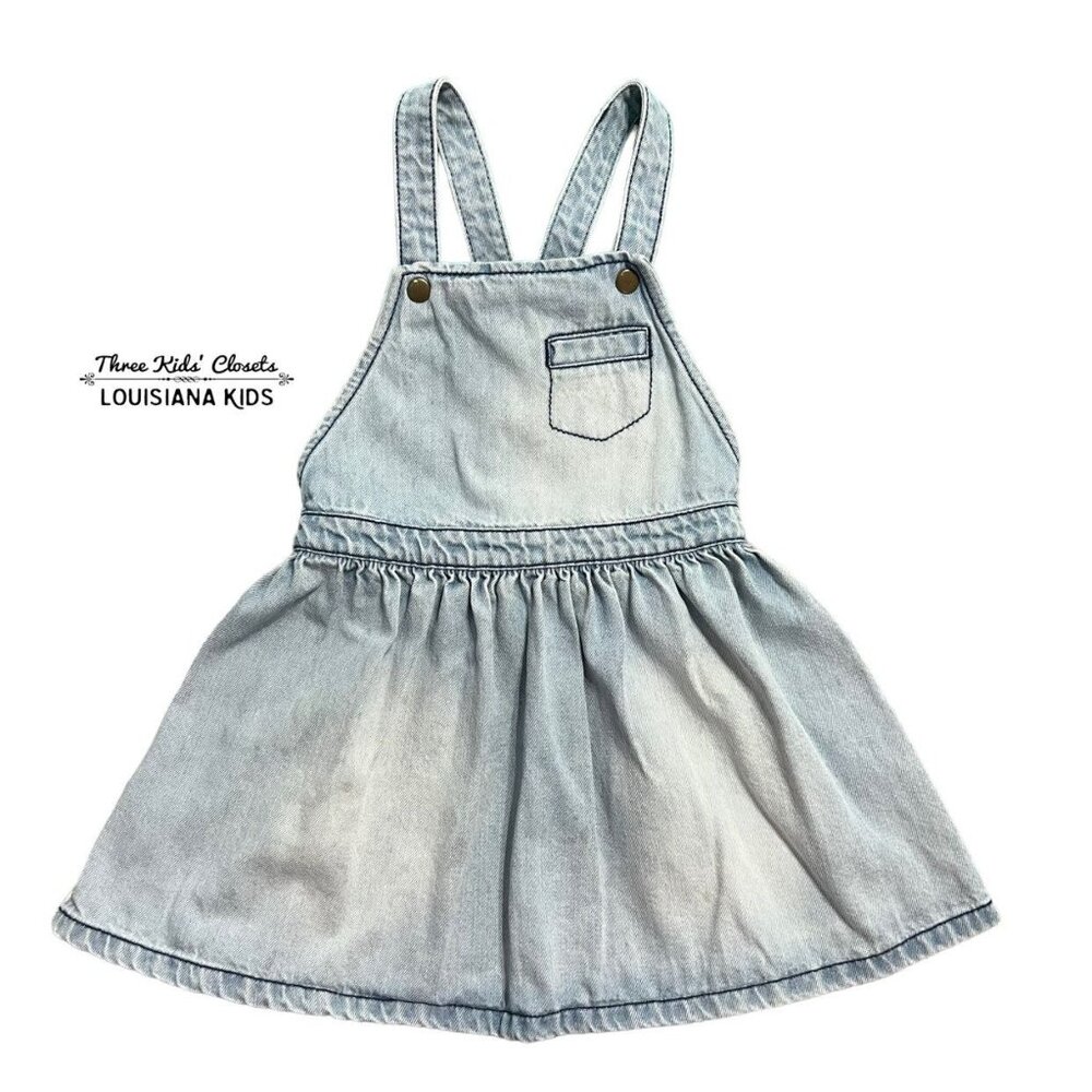 Next 3-4Y Light Wash Denim Pinafore Jumper